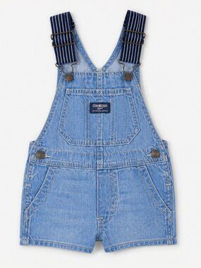 NWT OshKosh B’Gosh Baby Toddler Boy Denim Shortalls Summer Overalls